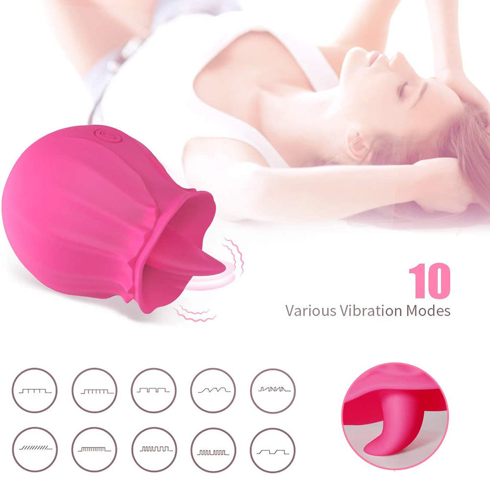 Licking rose vibrator,Womens Oral Sex Vibrator,Tongue Vibrator