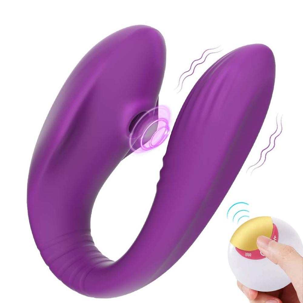 Couples vibrator with clit stimulation,Rechargeable Clitoral & G-Spot Vibrator, Waterproof Couples Vibrator with Powerful Vibrations and sucking, Wireless Remote Control Clitoris G Spot Stimulator, Adult Sex Toy for Women Solo Play or Couples Fun