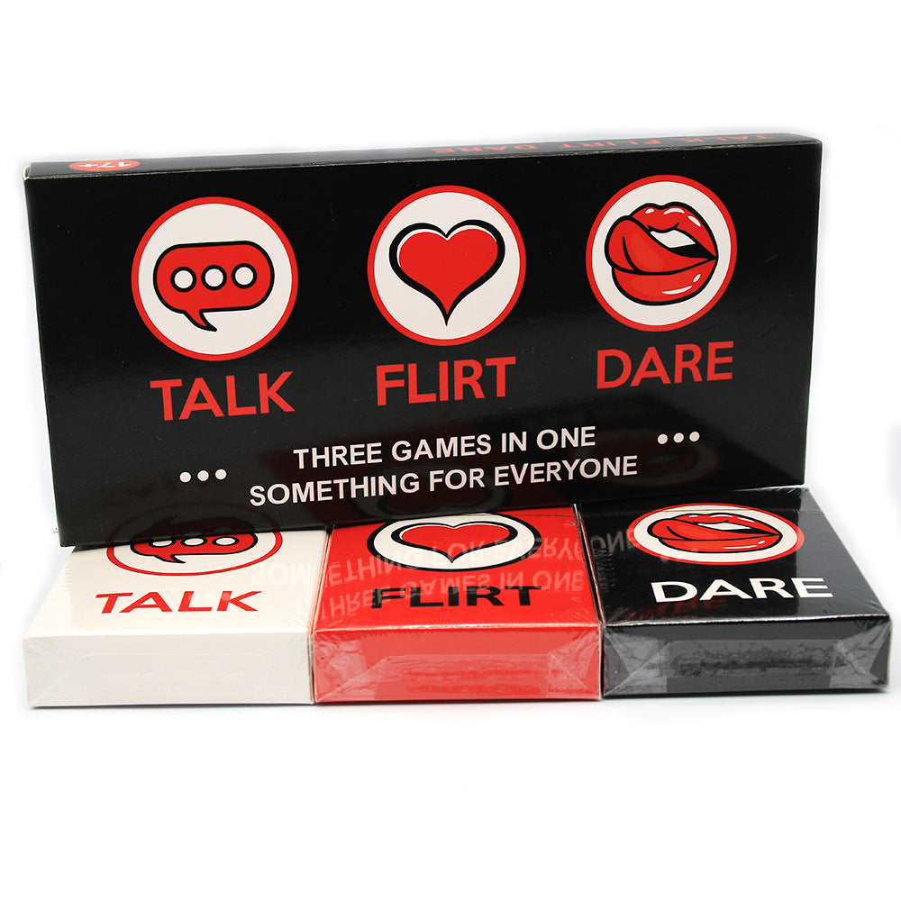 Talk Flirt or Dare Couples Card Game,Couple Romantic Card Game Fun and Romantic Game Deck Talk or Flirt or Dare Cards 3 Games in 1 Couple Cards Deck Lovely Gift for Couples