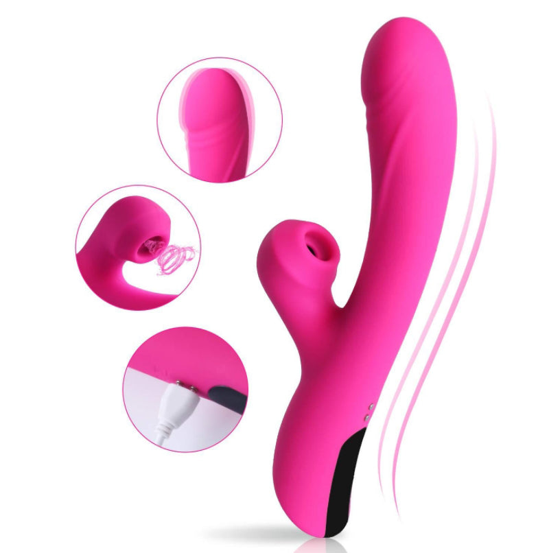 Sucking Rabbit Vibrator , Hidden Innuendo Sucking Vibrator for Women with 3 intense Suction modes, 10 Vibration modes  Rechargeable