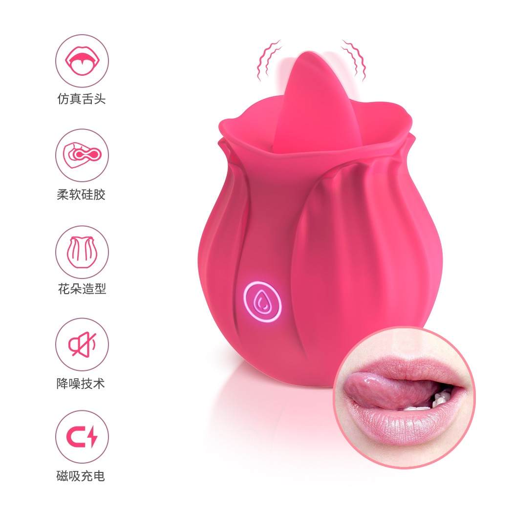 Licking rose vibrator,Womens Oral Sex Vibrator,Tongue Vibrator