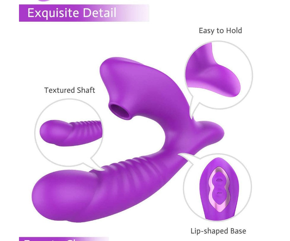 Dildo Vibrator, Hidden Innuendo Sucking Vibrator for Women with 7 Intense Suction,  Rechargeable