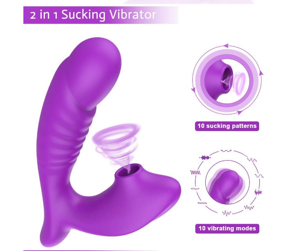 Dildo Vibrator, Hidden Innuendo Sucking Vibrator for Women with 7 Intense Suction,  Rechargeable