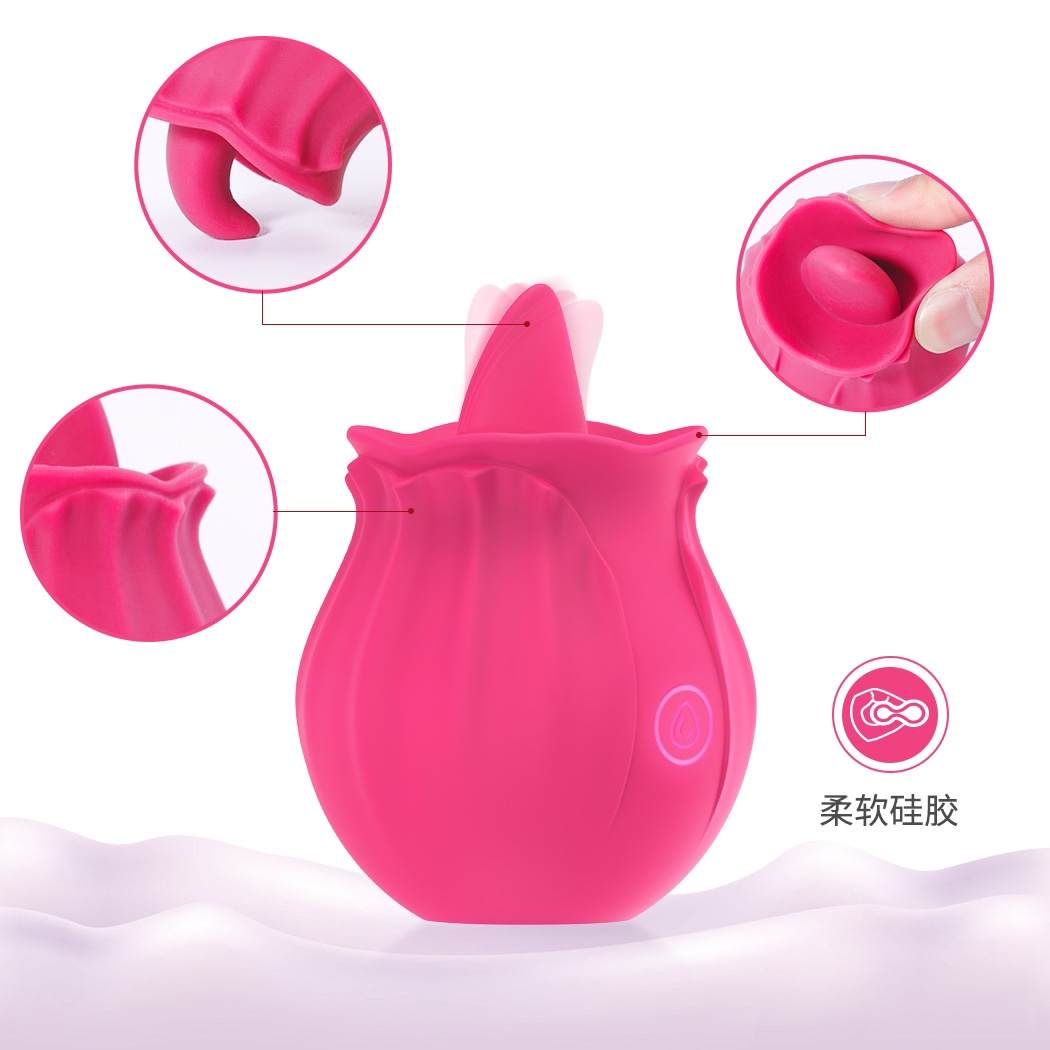 Licking rose vibrator,Womens Oral Sex Vibrator,Tongue Vibrator